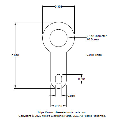 Solder Lug Drawing #6 Screw